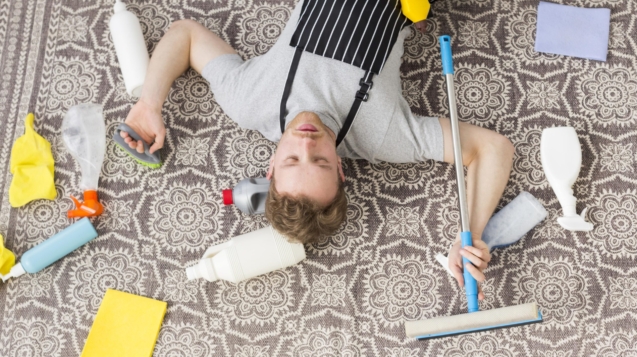 Wet carpet being dried after a water leak in a home
